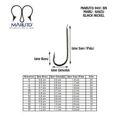 Maruto 9491 BN Düz Olta İğnesi