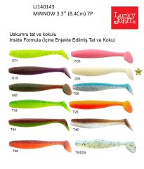 Lucky John Minnow 3.3'' (8.38 cm) 7P Silikon Yem TR009